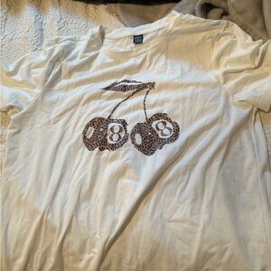 8ball leopard graphic tee